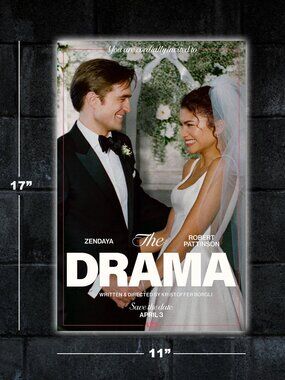 The Drama movie poster - 11x17 wall art print merch Zendaya Robert Pattinson